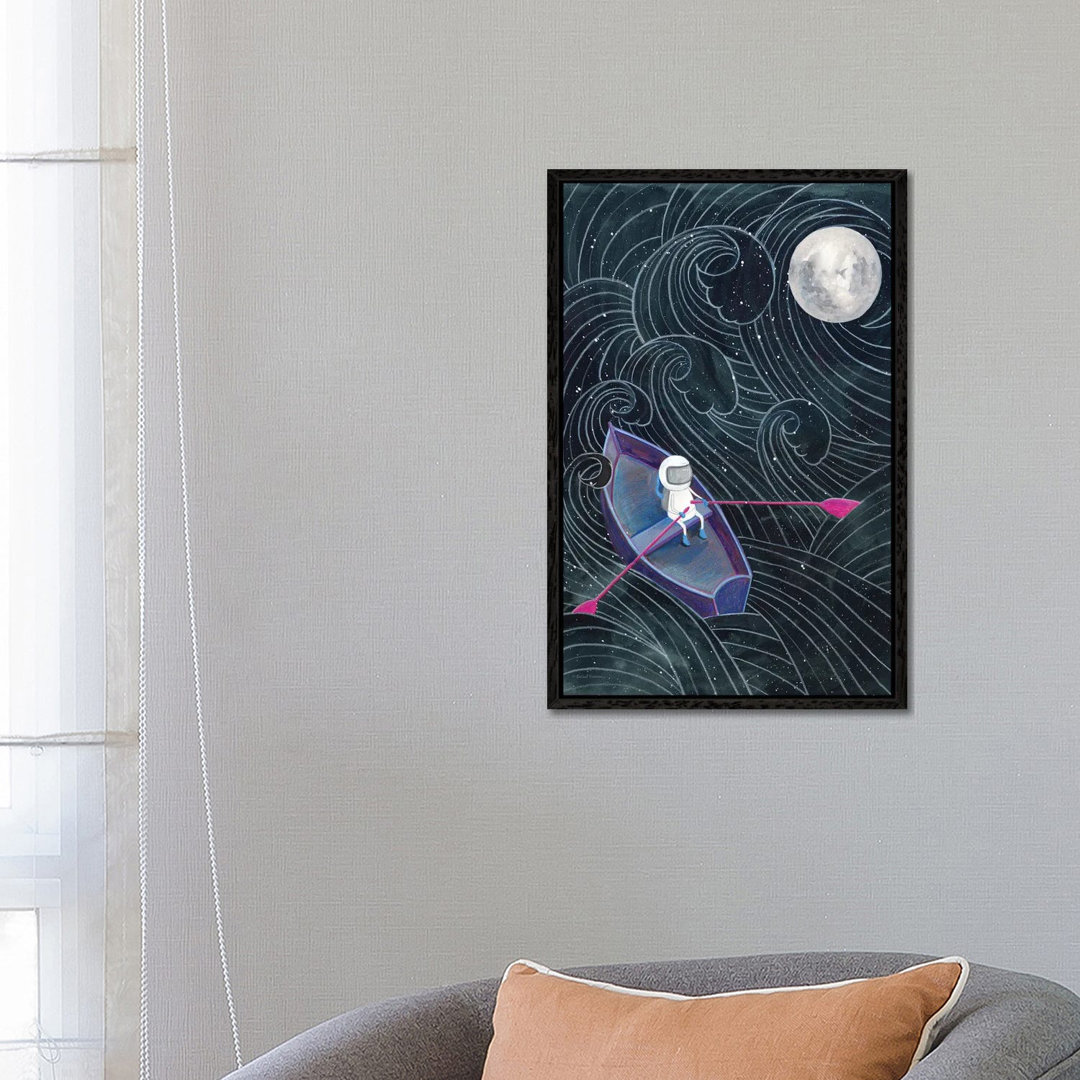 Boat To The Moon von Rachel Nieman - Galerie-verpackte Leinwand Giclée auf Leinwand