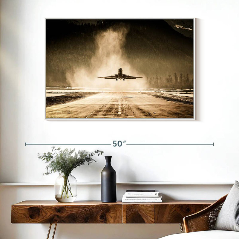 Avion de première classe, Cadre flottant blanc, 40 po x 27 po