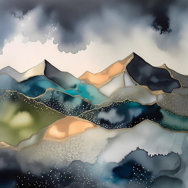 Mystic Mountains, 24" H x 24" W