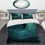 Ensemble de housse de couette bleu sarcelle torsadée Tranquillity Spiral I - Abstract Spirals-107148364