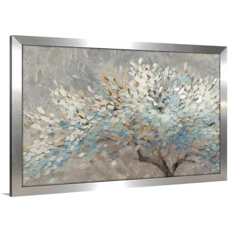 «A Thousand Silver Lifetimes» par Lanie Loreth - Peinture, Impression encadrée, H 21,5 po x l 27,5 po, Argent argent