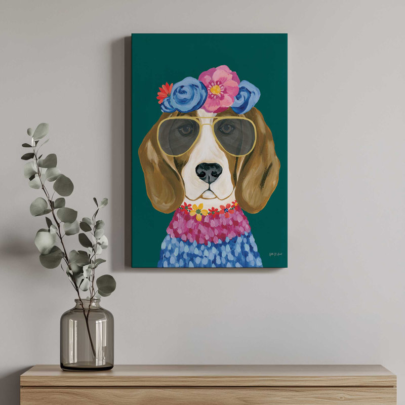 Reproduction d'art «Regal Beagle» par Yvette St. Amant, H 16 po x l 12 po, Toile tendue, Ne s’applique pas
