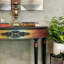Console semi-circulaire en bois de style français
