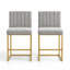 Ensemble de 2 tabourets de bar de hauteur comptoir avec coussin en velours et dossier ergonomique, chaises de bar modernes rembourrées avec pieds en métal robustes