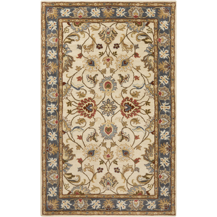 BuckHill Oriental Hand-Tufted Wool Tan Area Rug