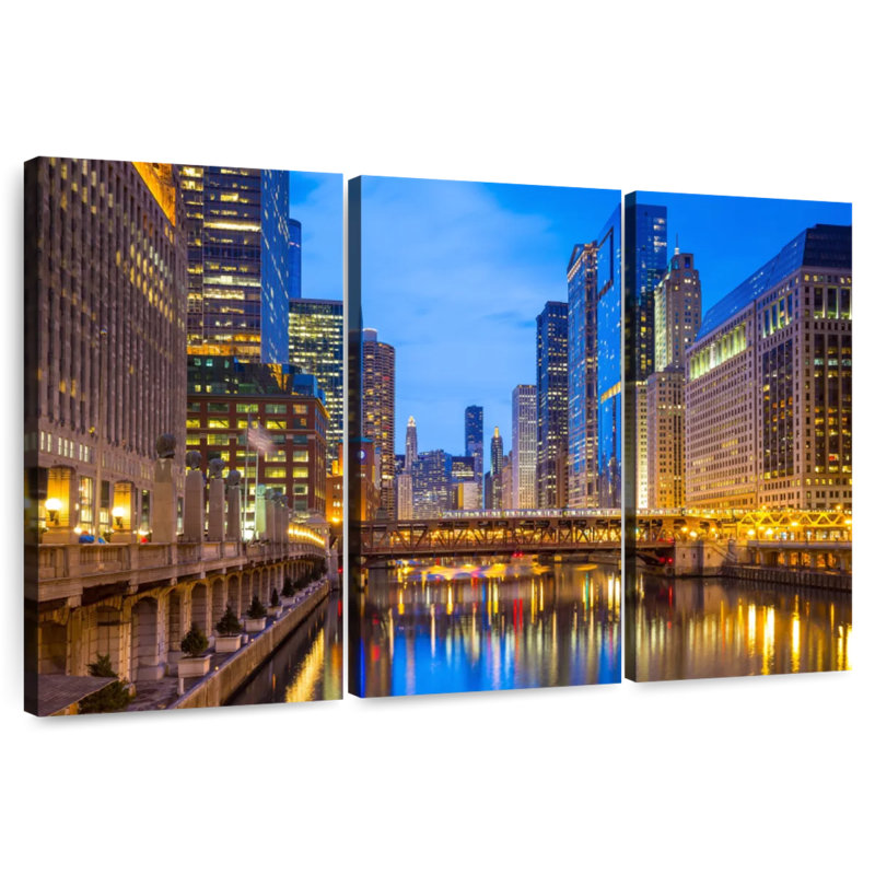 Sirci Bustling Downtown Chicago, H 48 po x l 74 po