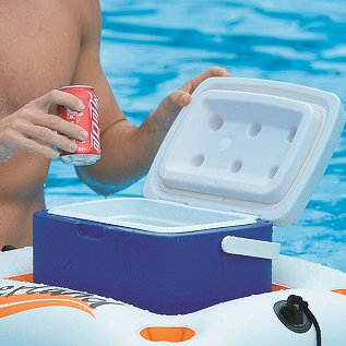 Glacière 29 po orange et blanche avec porte-boissons Riverland