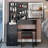 37" Middle Size Left Bedside Cabinet Vanity Table + Cushioned Stool, Large Sliding, Touch Control, Tri-Color Switching, Brightness Adjust LED Mirror, High Capacity Storage, Suitable For Middle Space-1780480369