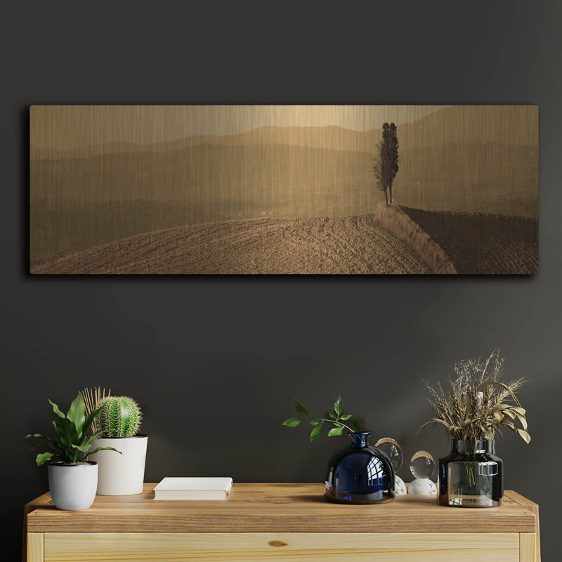 «Toscana Landscape 1» par Photoinc Studio, art mural en métal, H 12 po x l 36 po