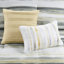 Literie en seersucker jaune double / grand - 8 pièces avec édredon, édredon texturé à imprimé aquarelle et courtepointe, accents gris