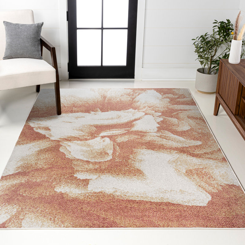 Tapis orange / crème Cordier, Rectangle 7 pi 10 po x 10 pi