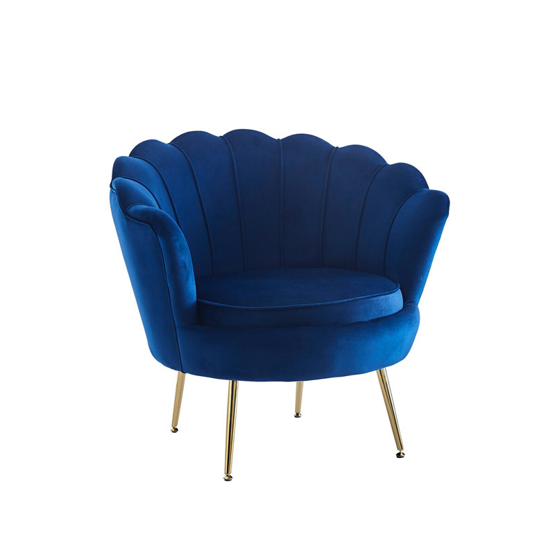 Beltrami Upholstered Barrel Chair, Dark blue