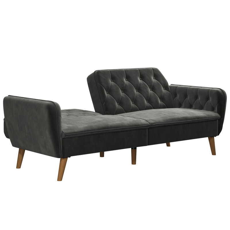 Tallulah Memory Foam Futon, Gray Velvet