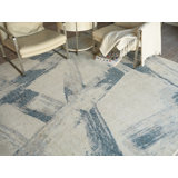 Moderno hand-knotted New Zealand Wool Blue/Taupe Area Rug