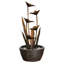 Fontaine d'extérieur en métal inoxydable à niveaux à motif de feuilles-87144070-87144069