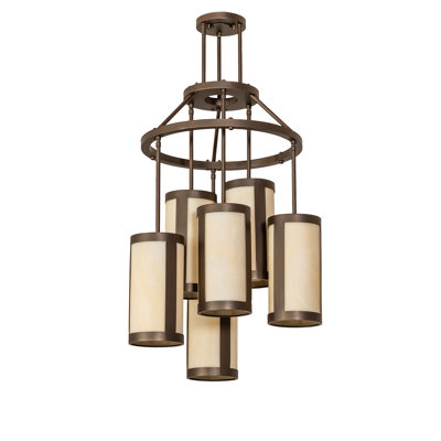 6 - Light Dimmable Cylinder Chandelier