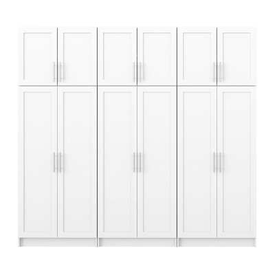 Whiffen Elite 6 Piece Storage Cabinet Set with Panel Doors 16.75" D x 96" W x 89" H
