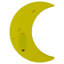 9.5" LED Lighted Yellow Crescent Moon Marquee Wall Sign