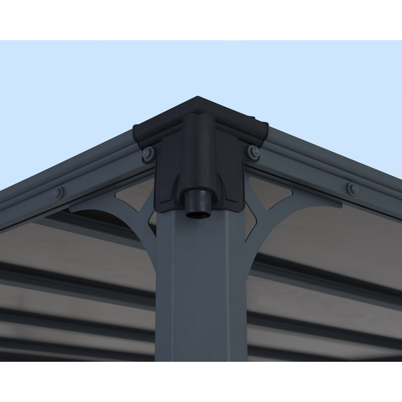 Milano 10' x 10' Gray Aluminum and Bronze Polycarbonate Gazebo