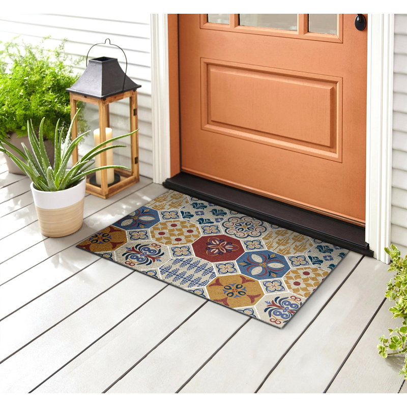 Non-Slip Geometric Outdoor Doormat