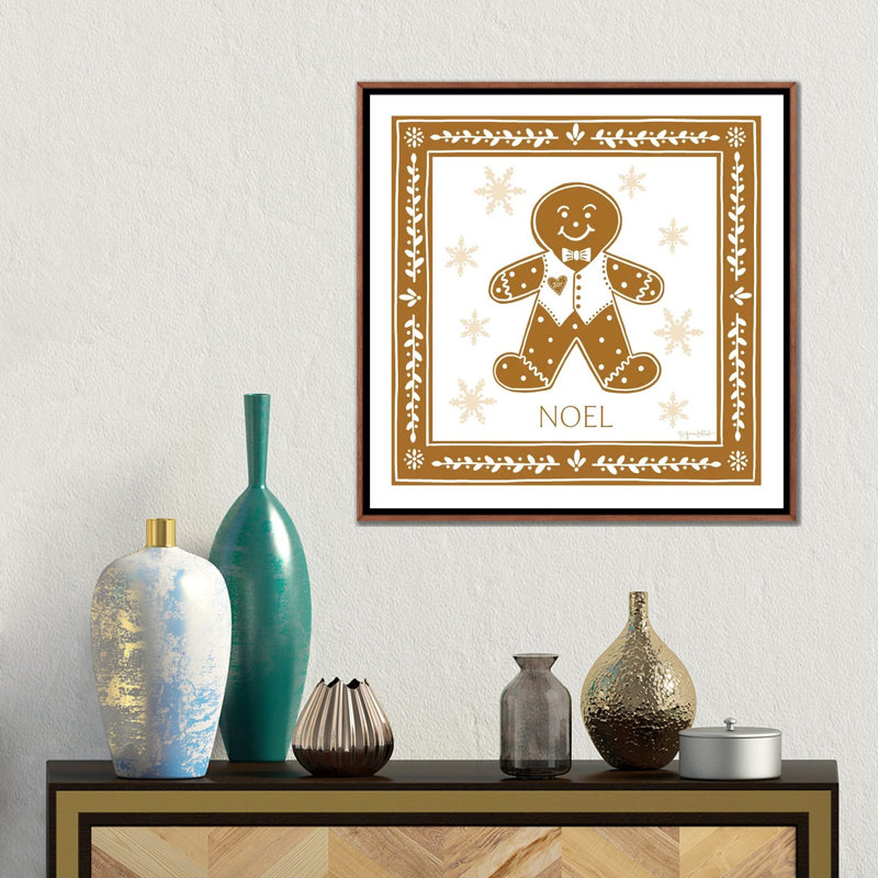 «Gingerbread Man», reproduction d'art sur toile encadrée, H 18 po x l 18 po, Brun