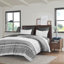 Ensemble d'édredon en coton 3 pièces avec capitonnage en chenille gris double / grand-117517162