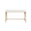 Bureau d'écriture 2 tiroirs blanc brillant et or Spada