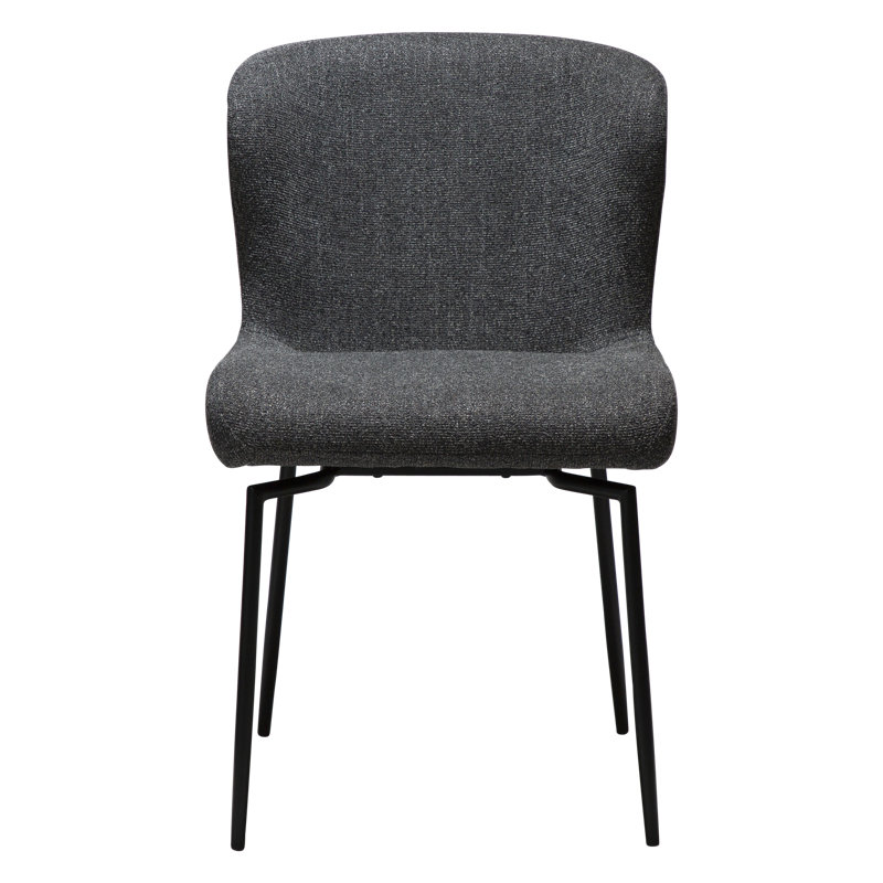 50cm H Polyester Blend Upholstered Side Chair, Black, Grey