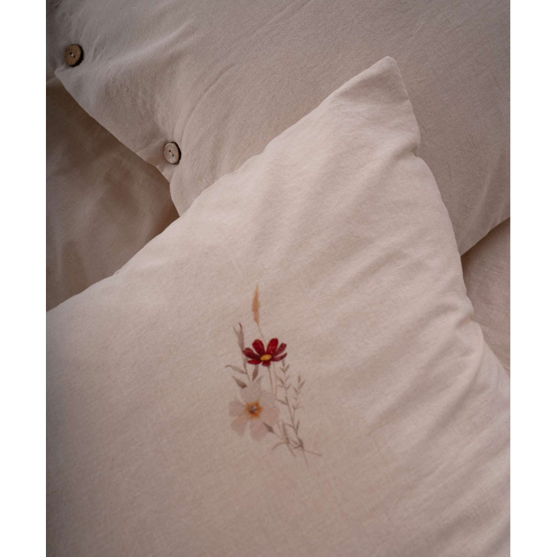 Luxury Ranforce Single Quilt Cover Set, Dusty Rose, 53.1 x 78.7 inches | 100% Cotton, Yarn Dyed & Garment Wash, Includes One 31.5 x 31.5 inches Pillowcase | Machine Washable, Soft & Cozy Bedding for Elegant Bedrooms