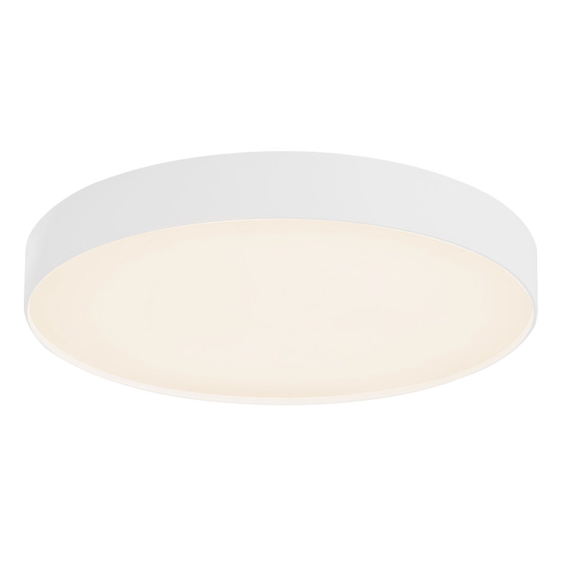Rynn 7-in Black dimmable LED Flush Mount, White