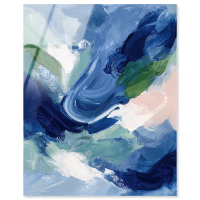 Tourbillon de bleu et vert IV, grande impression murale imprimée sur toile par Art Remedy, prête à être suspendue, 20 x 24