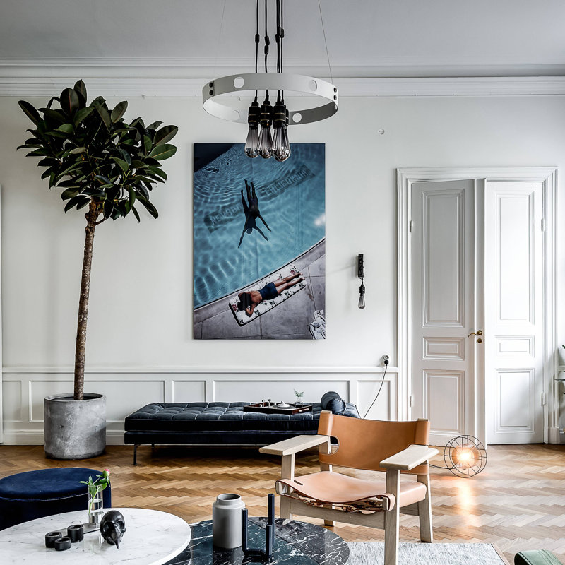 6 - Light Chandelier, Steel