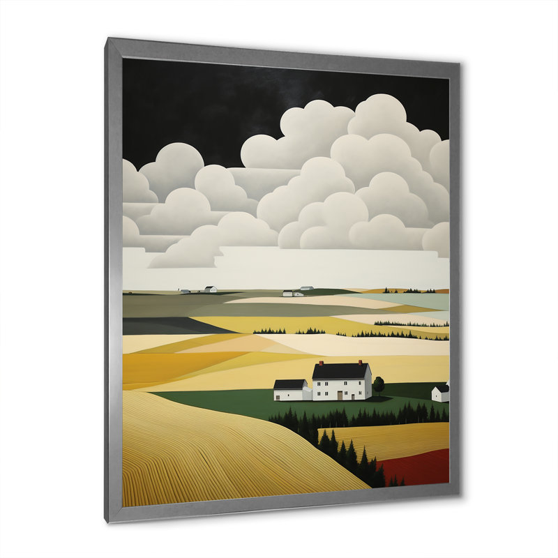 " Countryside Farm Fusion Unveiled III ", Silver Single Picture Framed, 32" H x 24" W x 1" D
