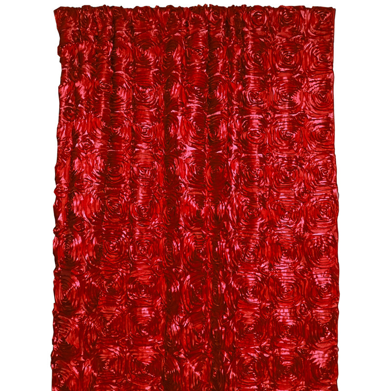 Rideau obscurcissant en polyester Pekanbaru, L 54 po x L 96 po, Rouge