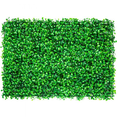 Panneau de buis artificiel UV 4 pièces panneaux de haie de buis artificiel en toile de fond en gazon artificiel 24 x 16 po 4 po Herbe verte pour décoration d'intimité clôture intérieur jardin extérieur