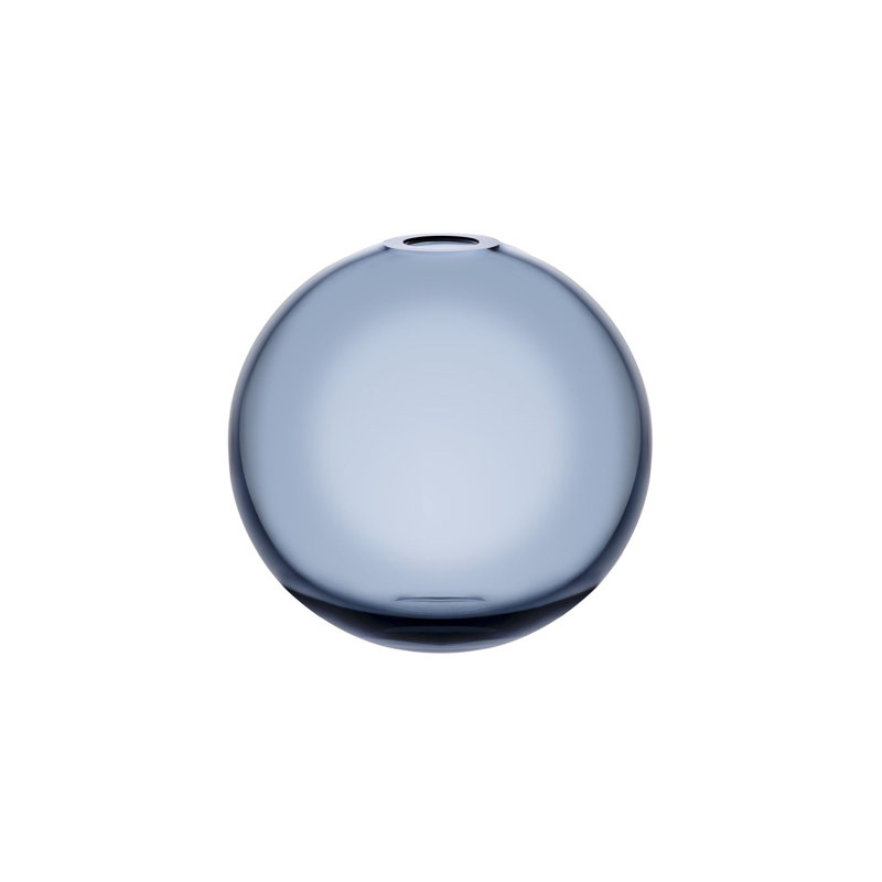 Mars Handmade Lead Free Crystal Table Vase, 6.3" H x 7.09" W x 7.09" D, Blue