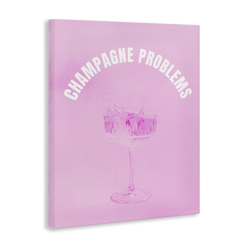  "Champagne problèmes", art mural sur toile par House of Lulu, H 48 po x l 36 po