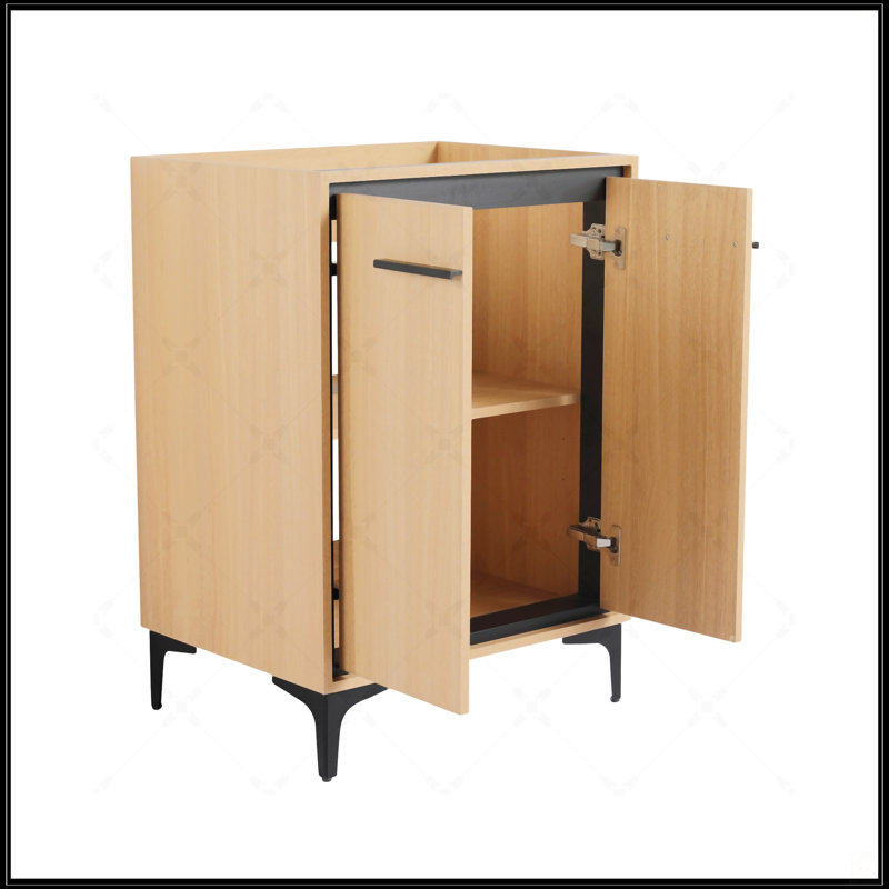 Meuble-lavabo moderne de 24 po avec 2 portes à fermeture douce, beaucoup de rangement, facile d'entretien et fabrication en bois d'ingénierie durable