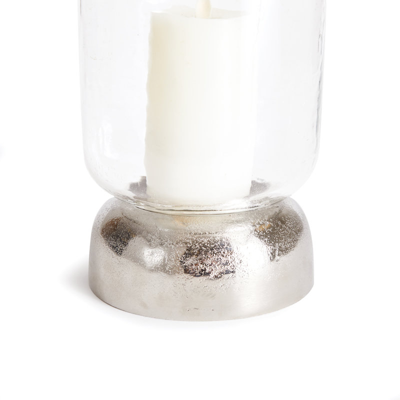 Serenade 11" Clear Glass and Chrome Tabletop Hurricane