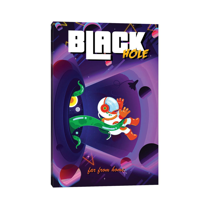 Black Hole Retro by Gab Fernando - Wrapped Canvas Gallery-Wrapped Canvas Giclée, 20.32 cm H x 30.48 cm W
