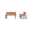 Metal/Solid Wood Outdoor Bench