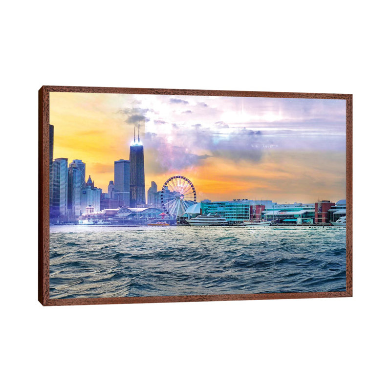 Water Wheel 1 Piece Wall Art on Canvas, 45.72cm H x 66.04cm W x 3.81cm D, Classic Brown Wood Framed Canvas