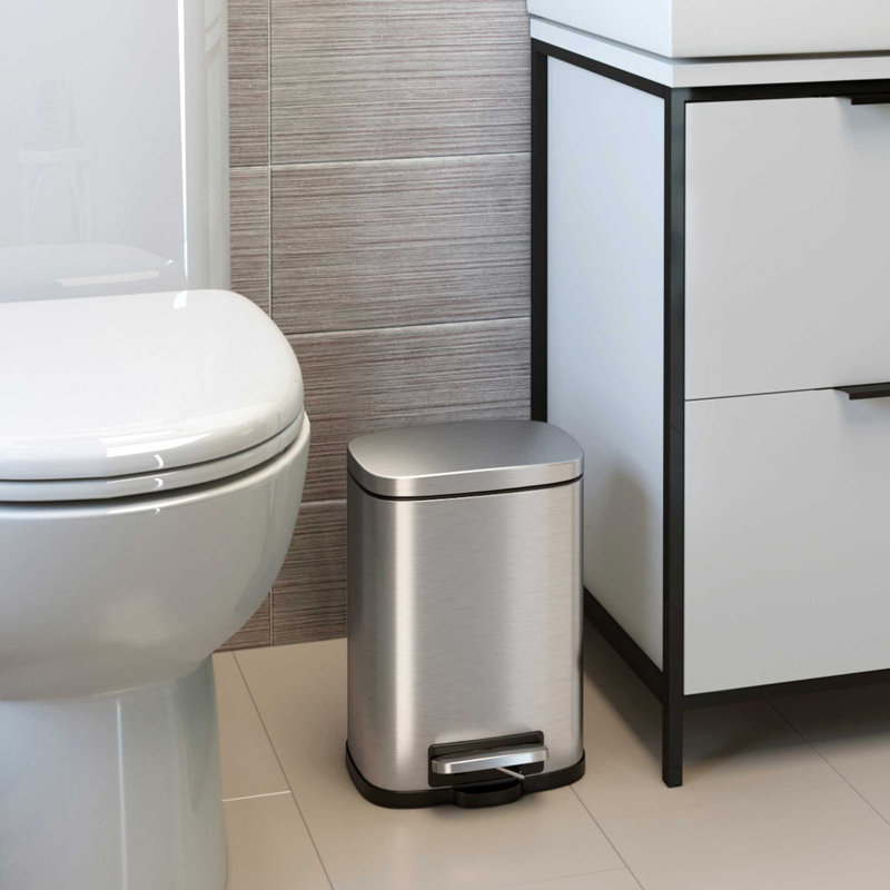 Ensemble de poubelle à pédale en acier inoxydable 13,2 gallons avec désodorisant SoftStep