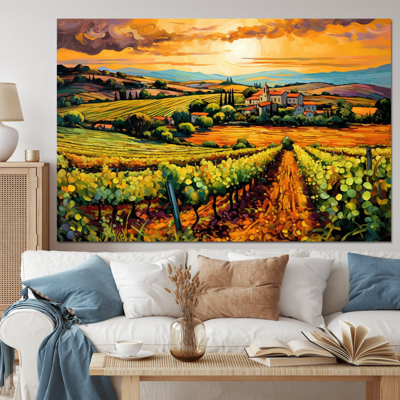 Vangogh Sunlit Vineyards I - Vangogh Wall Decor