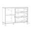 Skandi Style Chest of Drawers, 3 Drawers, 1 Door, Woven Front, Versatile Use, Engineered Wood, Light Oak Decor, 116.3 cm W x 82.5 cm H x 42 cm D
