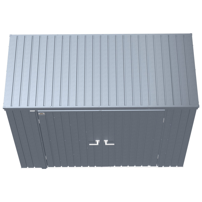 Elite 8 ft. x 4 ft. Anthracite Galvanized Steel Storage Shed