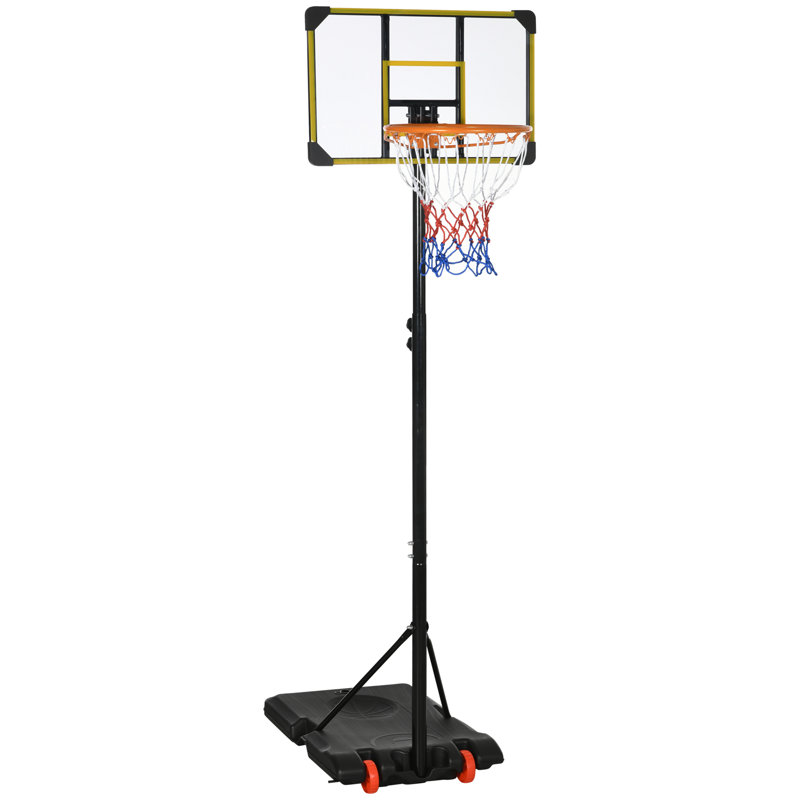 HOMCOM Adjustable Height 71cm W Steel Portable Full-Size Basketball Hoop