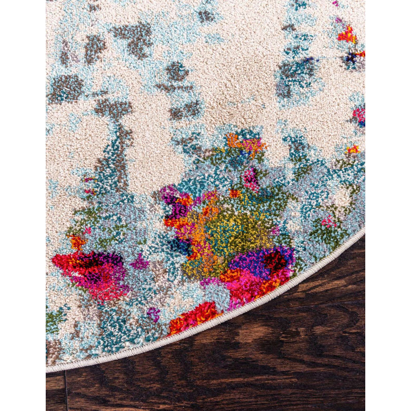 Tapis crème Cariel, Rond 5 pi