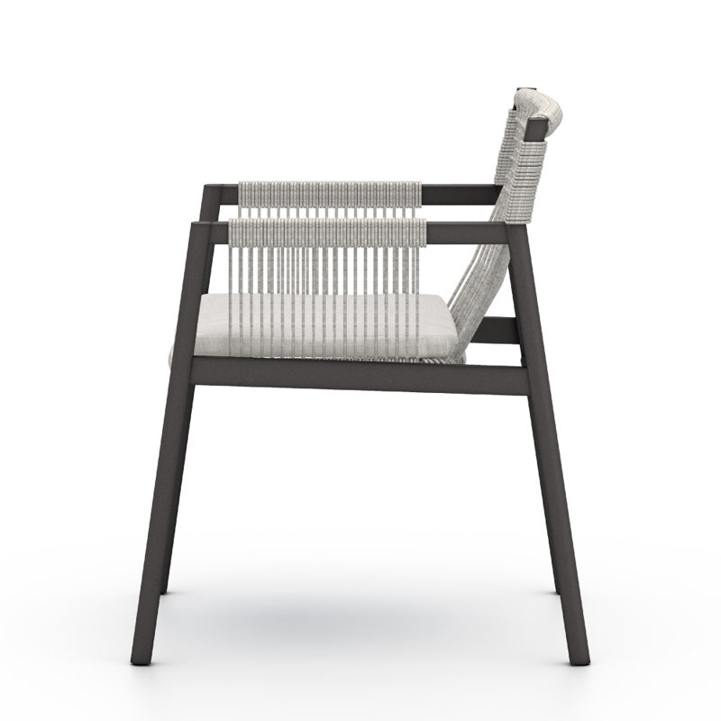 Shuman Outdoor Dining Armchair, Stone Gray