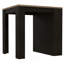 Table pour îlot de cuisine, deux pieds, trois tablettes latérales, noir / pin